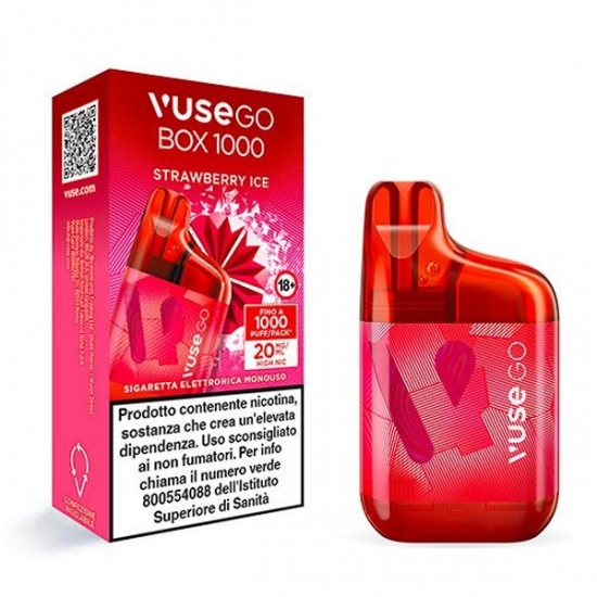 Vuse Go Senza Nicotina Strawberry Ice Vuse GO Box 1000 Usa e Getta