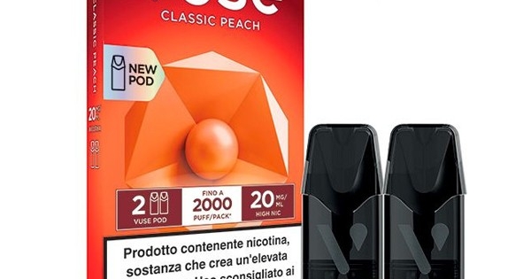sigaretta elettronica senza nicotina pressione alta Vuse Pod Classic Peach Precaricate - 2pz